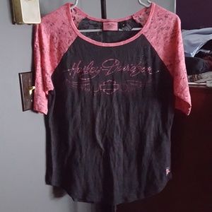 Harley Davidson breast cancer edition shirt